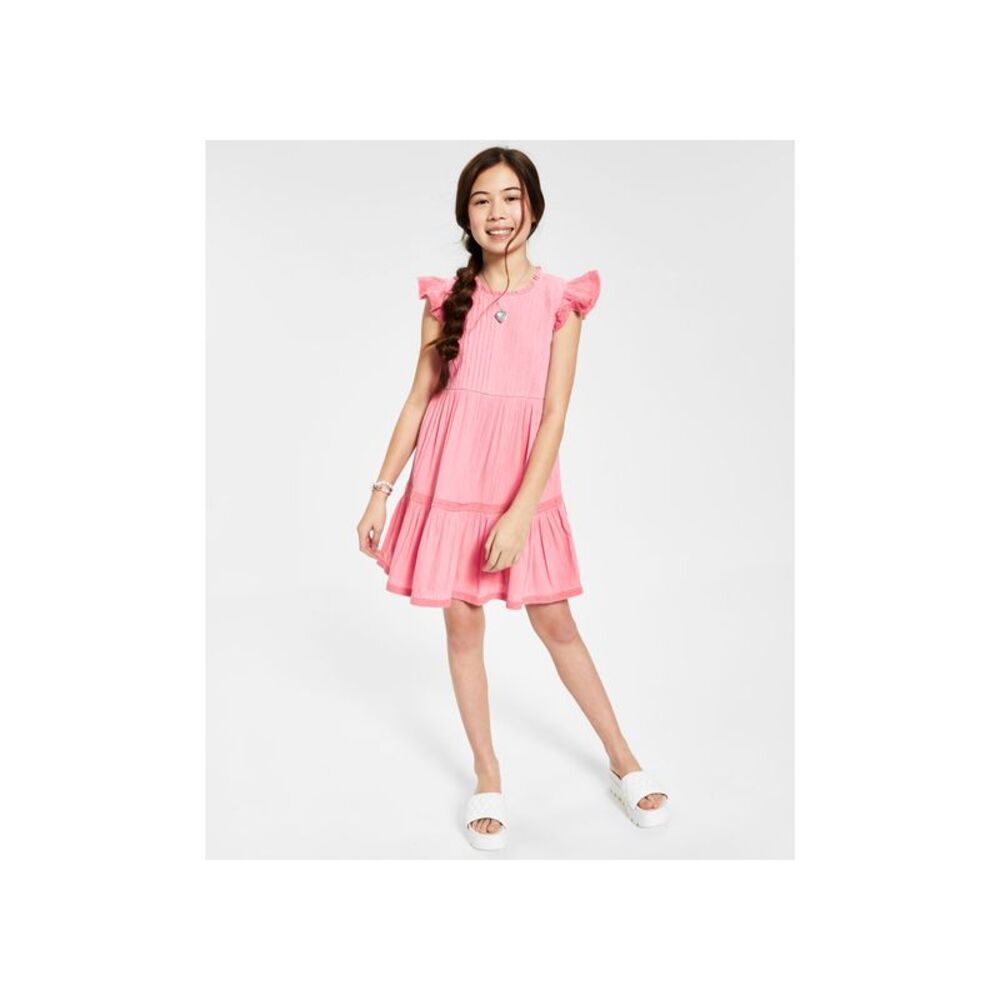 Charter Club Mommy Me Little Girls Flutter Sleeve Crinkled Dress